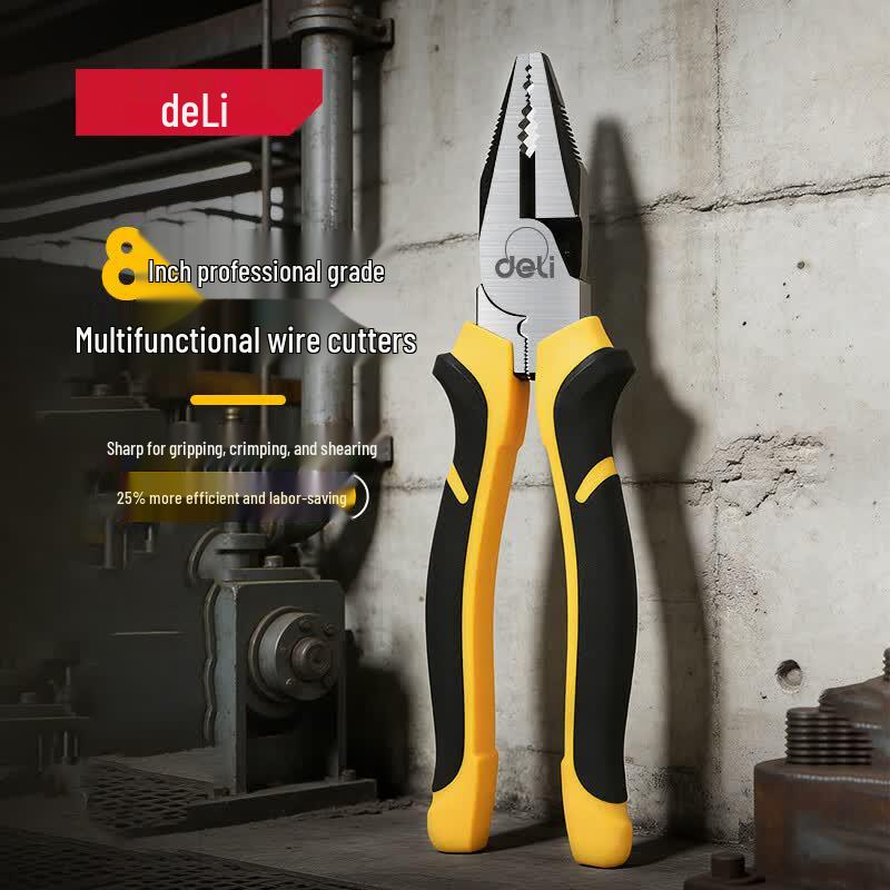 Deli 8-inch Multi-functional Industrial Wire Pliers