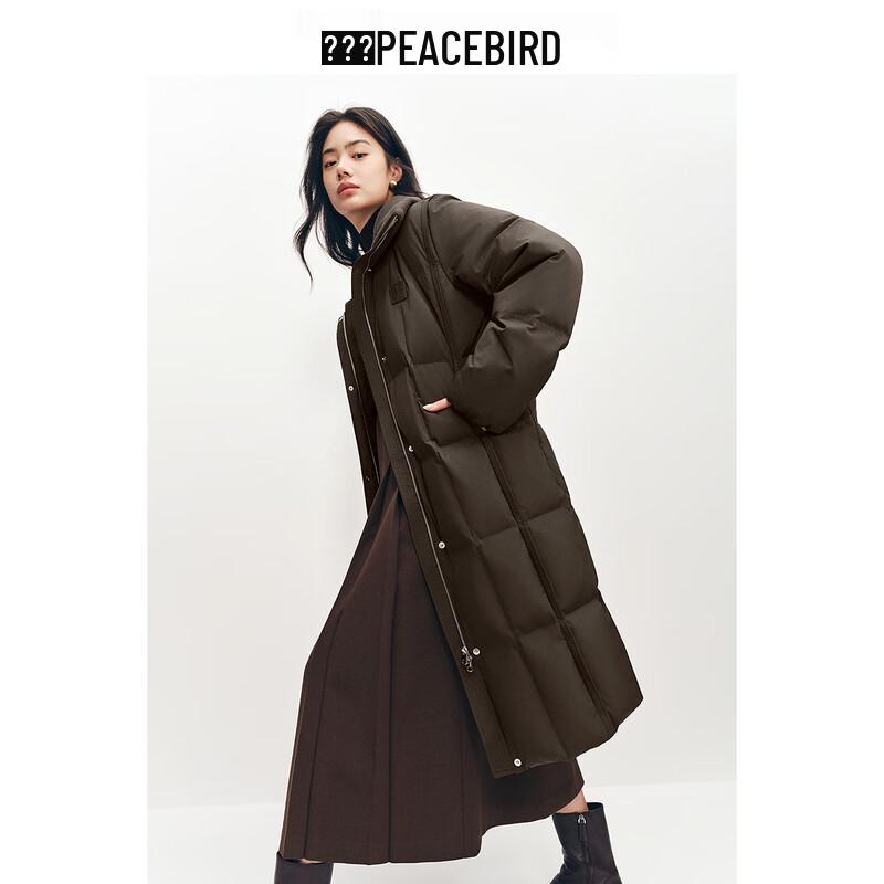 PEACEBIRD Women's Winter Long Knitted Lapel Puffer Down Jacket