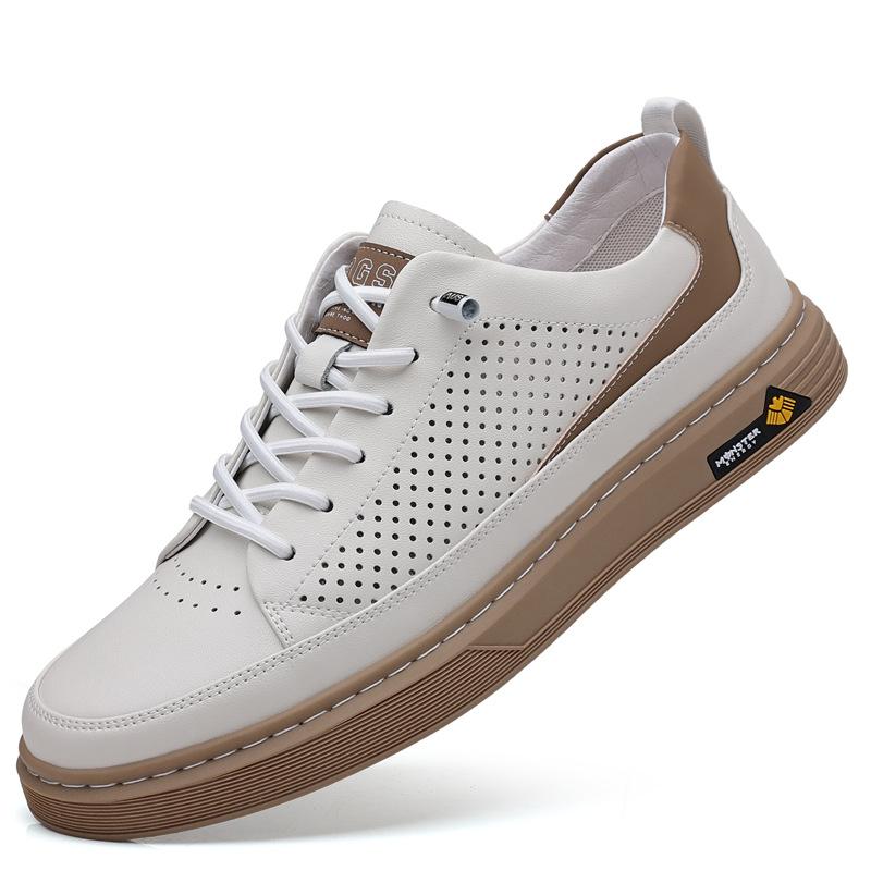 

Men s shoes sandals hollow breathable men s board shoes white shoes trendy fashion men s single shoes hole shoes 44 белый