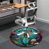 1PC Dragonfly StainedGlass Office Round Area Rug,  Mat Suitable ForOffice, Under Office Chairs Bedroom Living Room Home Decor, Room Deco