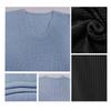 Womens V-Neck Lantern Sleeve Knit Sweater Pure Color Batwing Fit 2025 Lightweight Casual Top