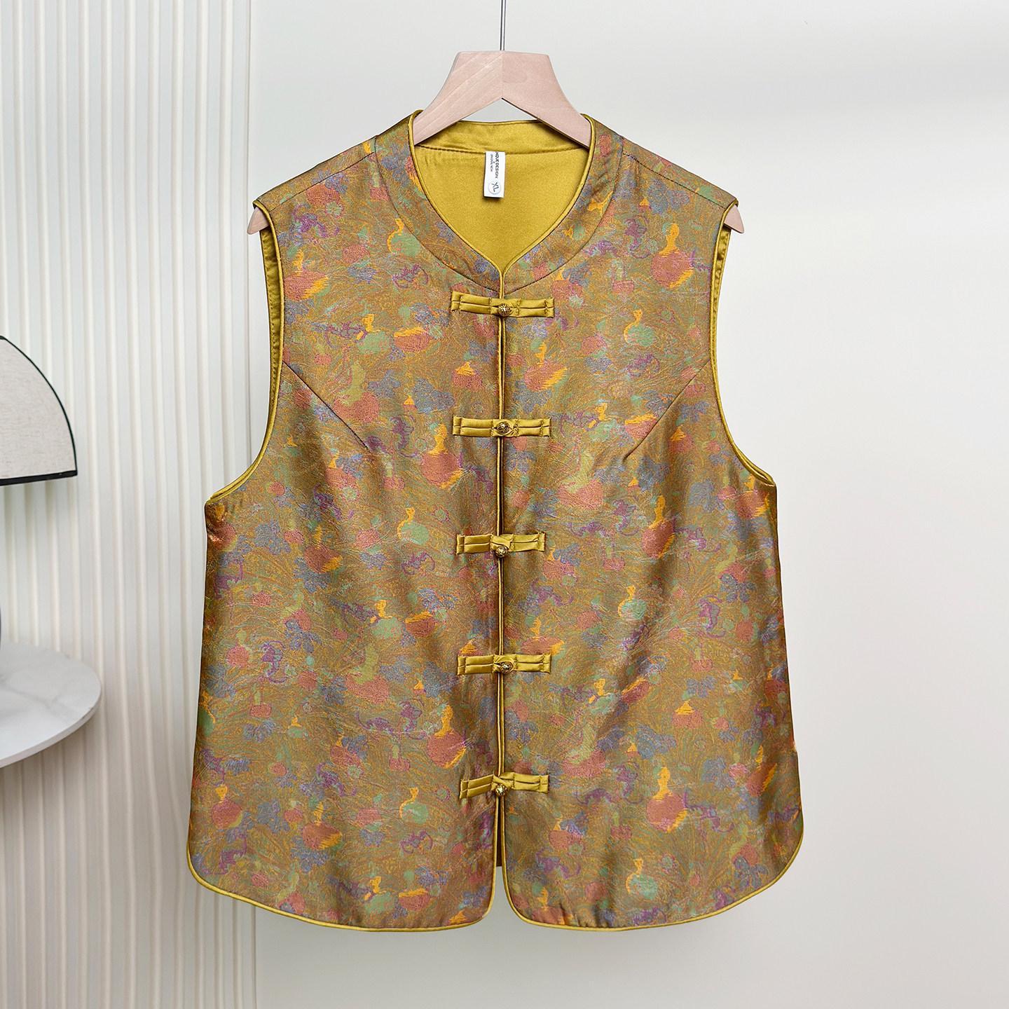 

Spring Chinese Style Printed Vest for Middle-aged & Elderly Women - Mother’s Day Special L for up to 105 jin