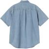 Carhartt WIP SS25 S/S Lucas Shirt Loose Fit Logo Embroidered Single-Breasted Denim Short Sleeve Shirt Men shirts I034575-01-35