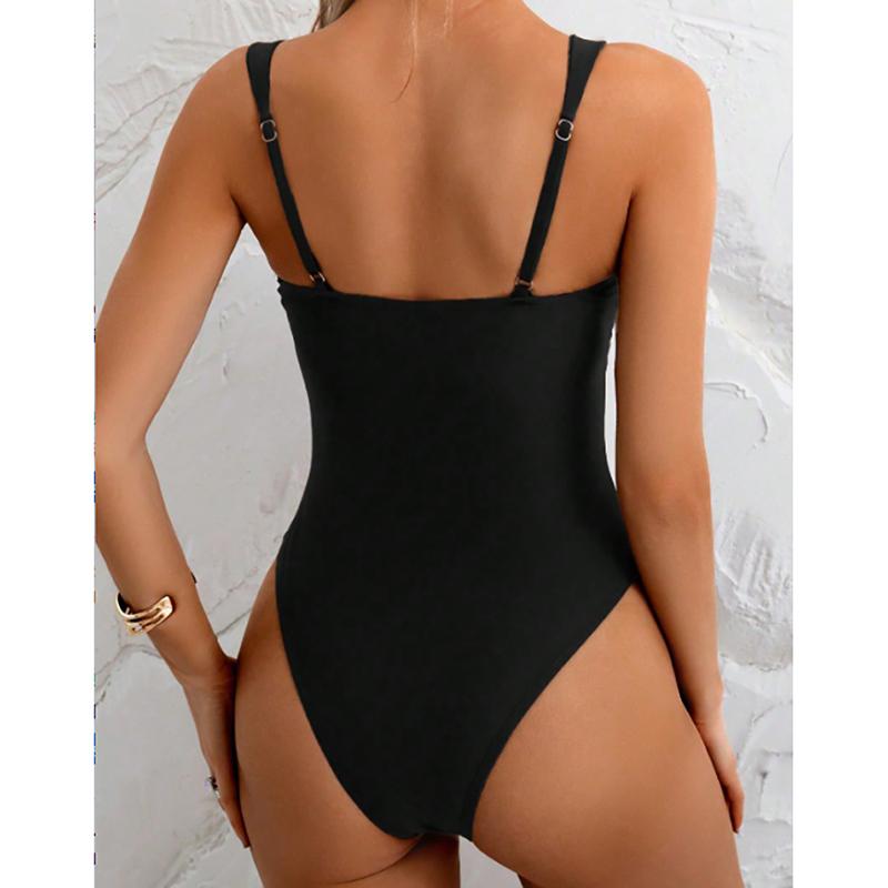 Plain Ruched Swimsuit Women One Piece Solid Swimwear Female Beachwear Bathers Bathing Swimming Swim Bodysuit Summer