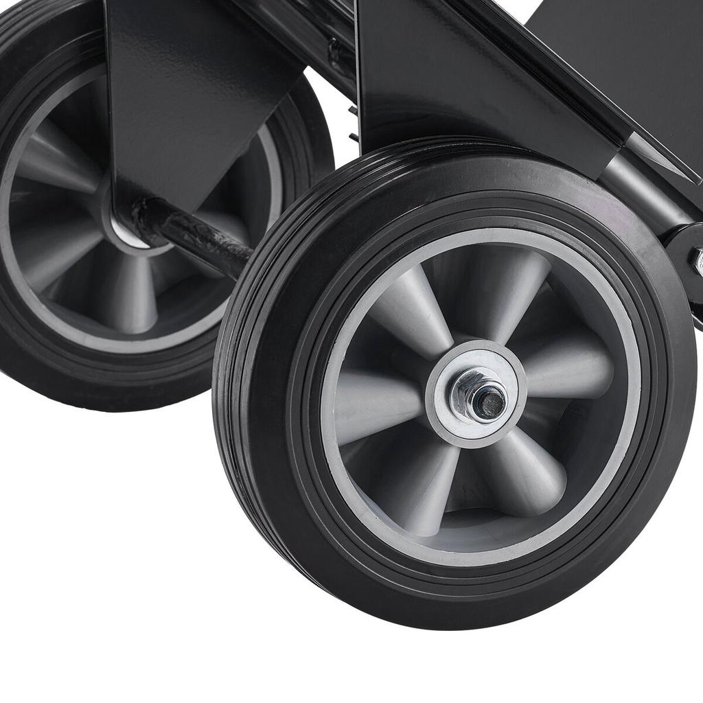 Hand Truck, 272 Kg Load Capacity, Heavy-Duty Hand Truck Dolly with Wheels & Telescoping Handle, Portable Trolley Dolly with Tie-down Strap for Moving