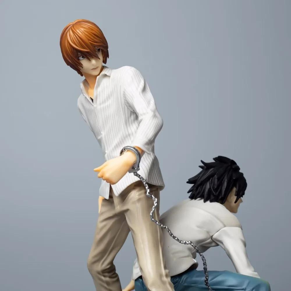 Death Note Light Yagami und L Kettengliedert Actionfigur Sammlerstatue Schreibtischdekoration Für Anime-Fans Sammlung Ausstellungsmodell