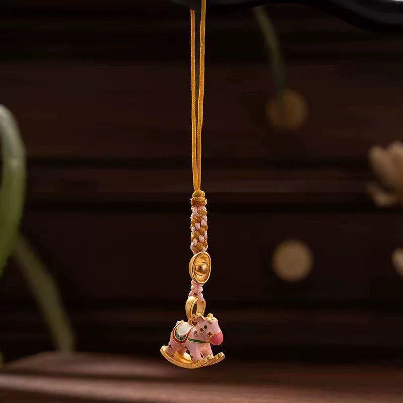 Dopamine-Inspired Cute Chinese Mobile Phone Pendant: Elegant Anti-Lost Charm for Women, Perfect Small Gift