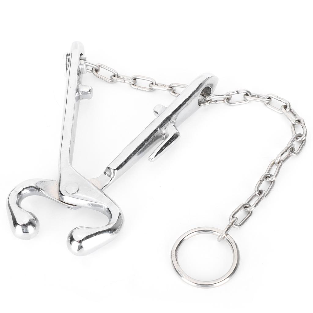 Cow Nose Pliers Stainless Steel Cattle Nose Ring Pliers with Chain Cattles Traction Clamp