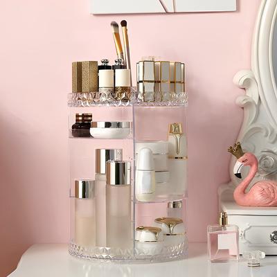 360° Otočný organizér na make-up 3 patra Úložný display na make-up Průhledný Velkokapacitní Komoda Kosmetická úložná display box