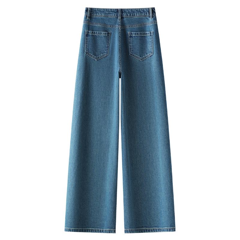 Women's 2025 Spring Retro High-Waisted Wide Leg Jeans - Loose Straight Leg High Street Style