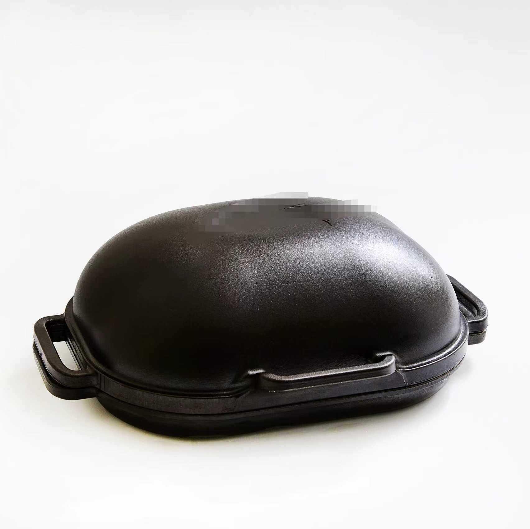 Non-Stick Cast Iron Oval Bread Baking Pot - Large European Style Cast Iron Oval Bread Pot