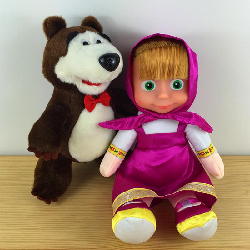 Children's Classic Cartoon Anime Plush Toy Masa Girl And Bear with Early Childhood Education Soft Toy