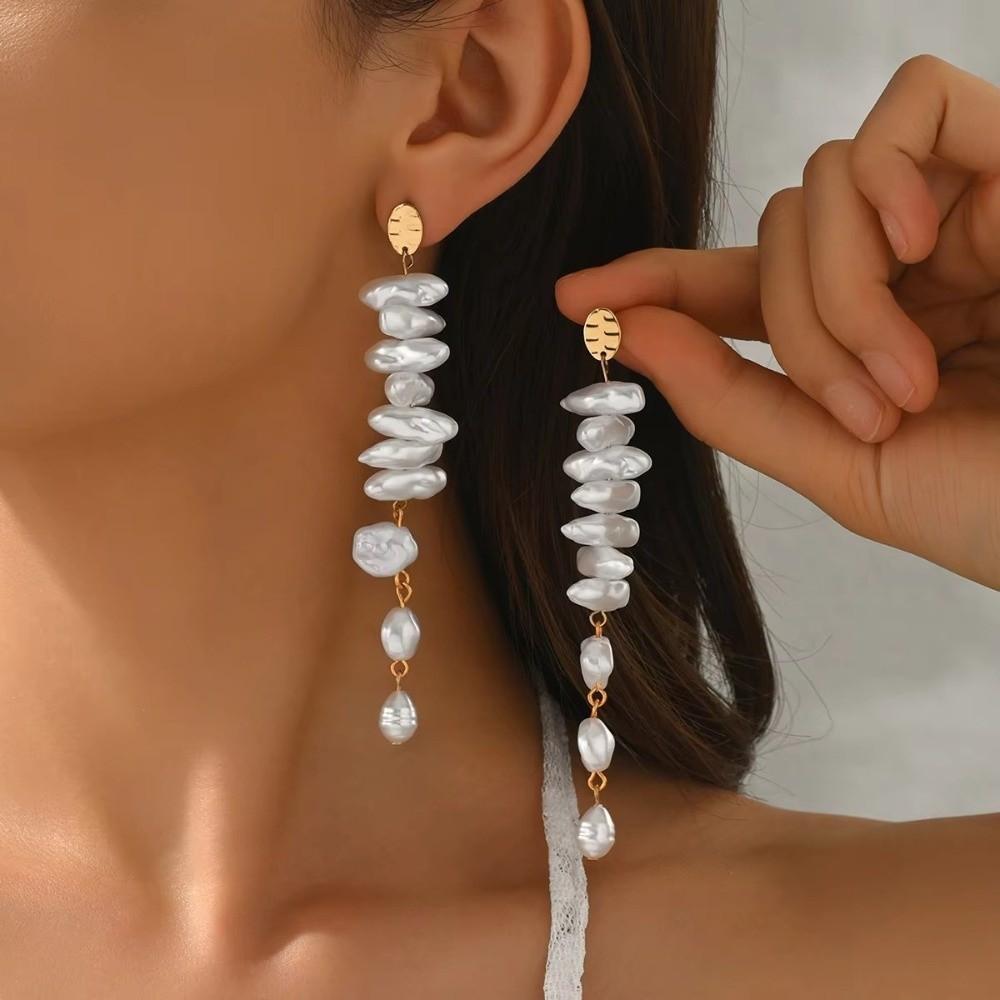 Irregular Pearl Drop Earrings Pearl Flower Christmas Tree Necklace Jewelry Accessories