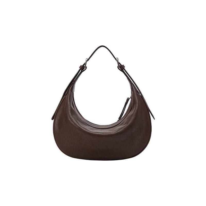 Celebrity Style Minimalist Sheepskin Crescent Hobo Crossbody Shoulder Bag for Women
