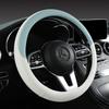 Perforated Nappa Leather Car Steering Wheel Cover Warm In Winter and Cool In Summer, Universal 15 Inch,  Anti-Slip, Odorless
