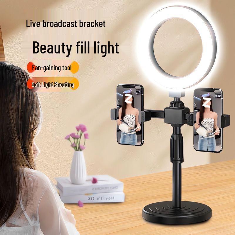 Nastavitelný stojánek na mobilní telefon se světlem na selfie pro video, fotografování a živé vysílání