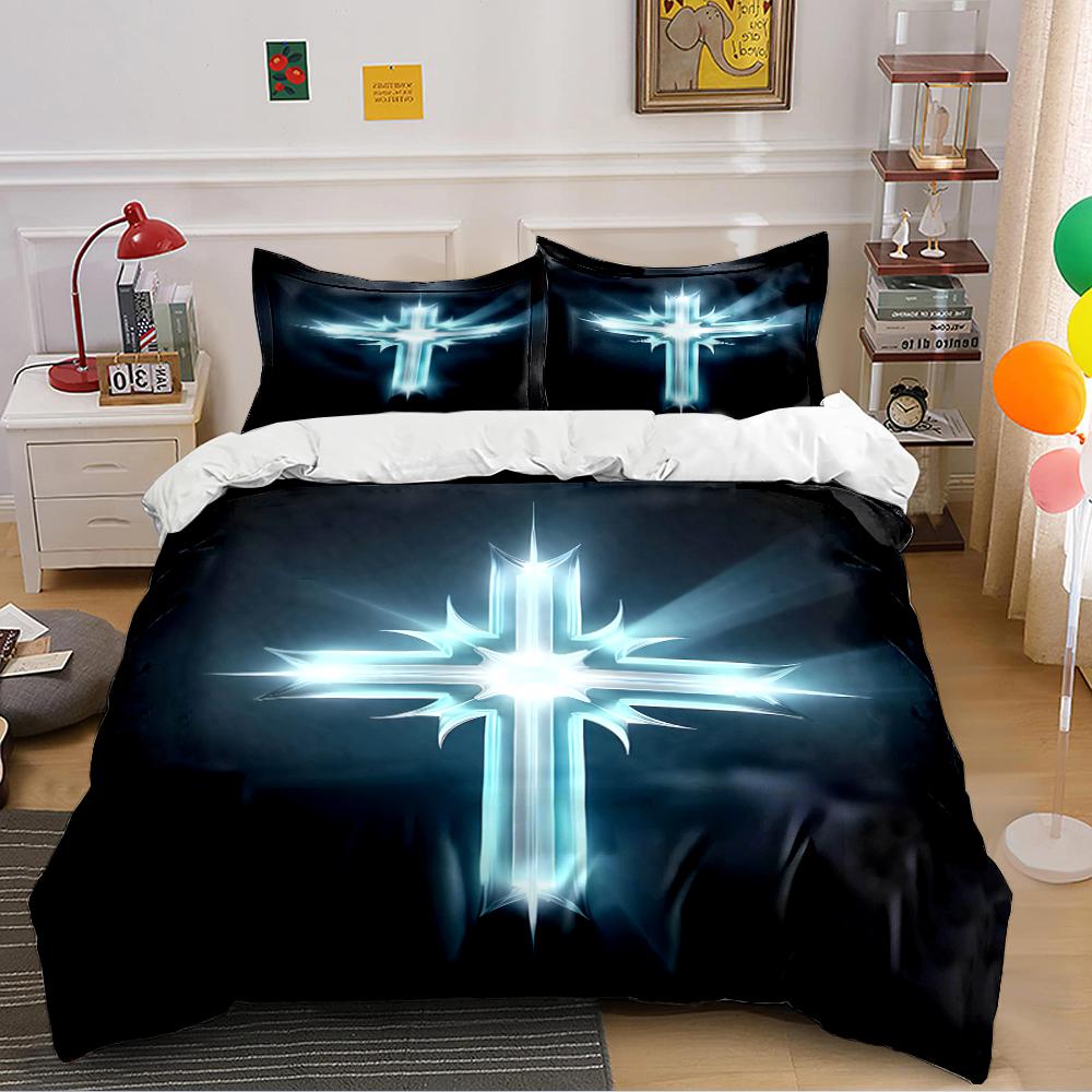 Luminous Cross Pattern Bedding Set Bedding set (1 duvet cover, 2 pillowcases, duvet not included)