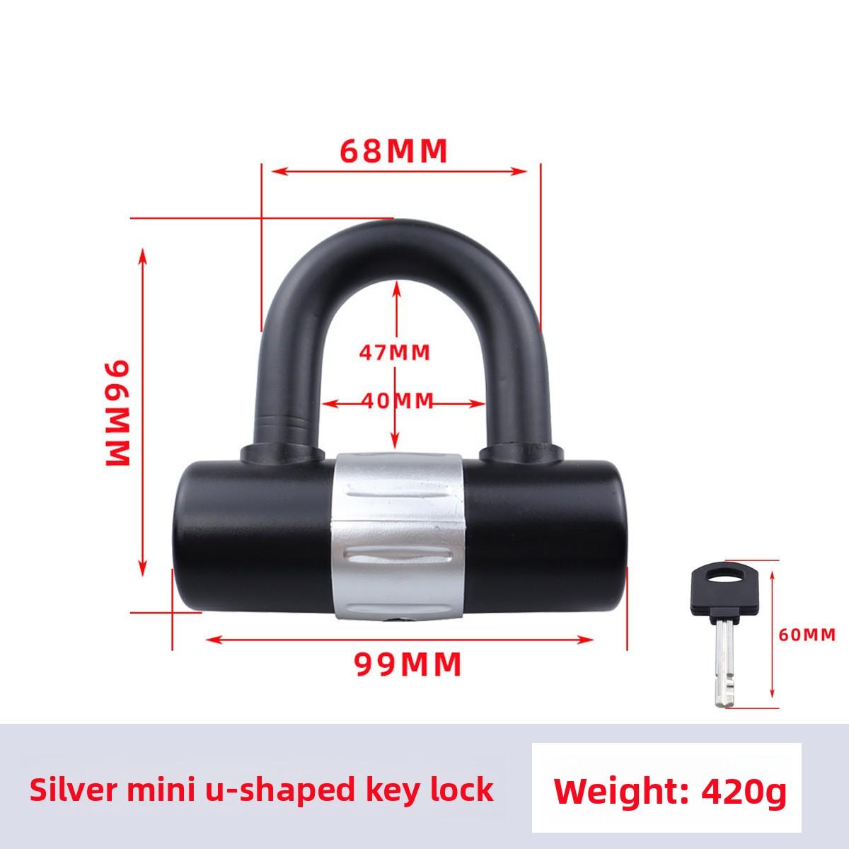 

All Terrain Scooter U Lock Disc Brake Security Heavy Duty Anti Pry With Keys For Bicycle Motorcycle City Commuting Disc Lock