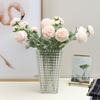 Artificial Ranunculus Flower Fake Silk Persian Buttercup Flower 3 Heads Vintage Faux Ranunculus Arrangement for Home Wedding Table Centerpieces