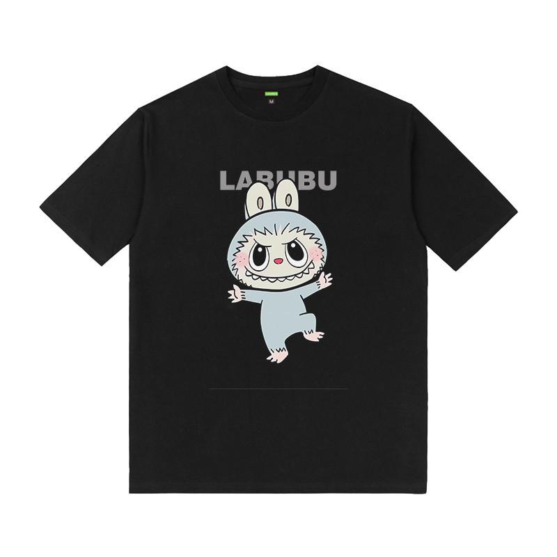 Labubu printed short-sleeved T-shirt men's and women's round neck top