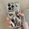 For iPhone 15 Pro Max Luxury 3D Meteorite Texture Plating Frame Phone Case For iPhone 11 12 13 14 16 Plus Soft Protective Cover