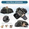 Expandable Cat Carrier Dog Carrier, Soft-Sided Portable Pet Travel Carrier, Removable Soft Plush mat and Pockets, Locking Safety Zippers