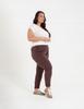 Women' Viscose Cigarette Pants with Tapered Legs Elegant Moraj Brown