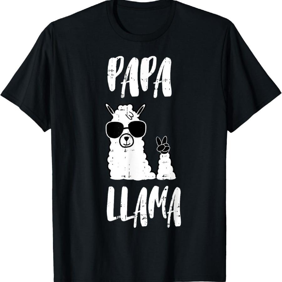 Funny Papa Llama Daddy Tee Cute First Fathers Day Outfit T-Shirt