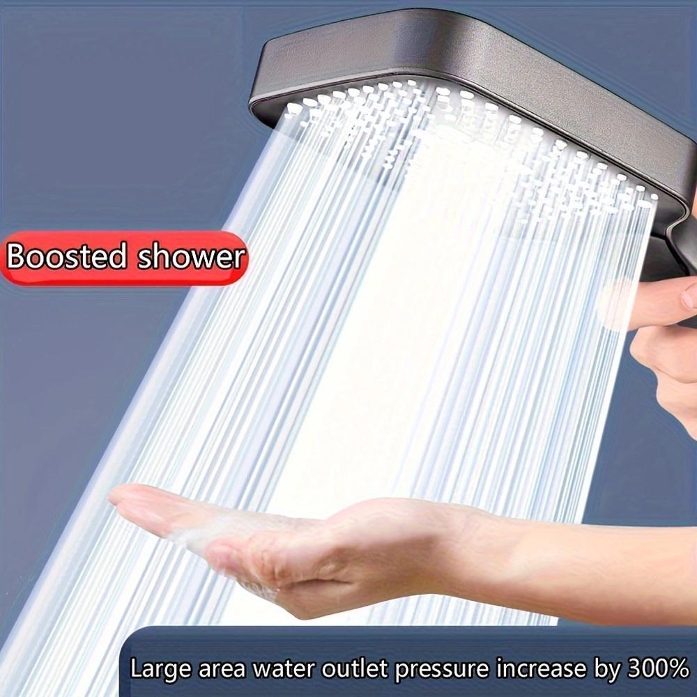 Square 3-Function High Pressure Shower Head Handheld Water Spray for Powerful Bathing and Shower