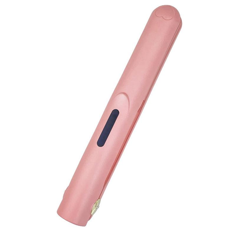 

C-Convenient-Mini Wireless USB Charging Portable Clamp Bangs Curling Andstraightening Dual-Purpose Small Hair Straightener рожевий