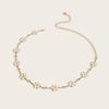 Metal Fashionable Flower Waist Chain With Rhinestone Decoration For Daily