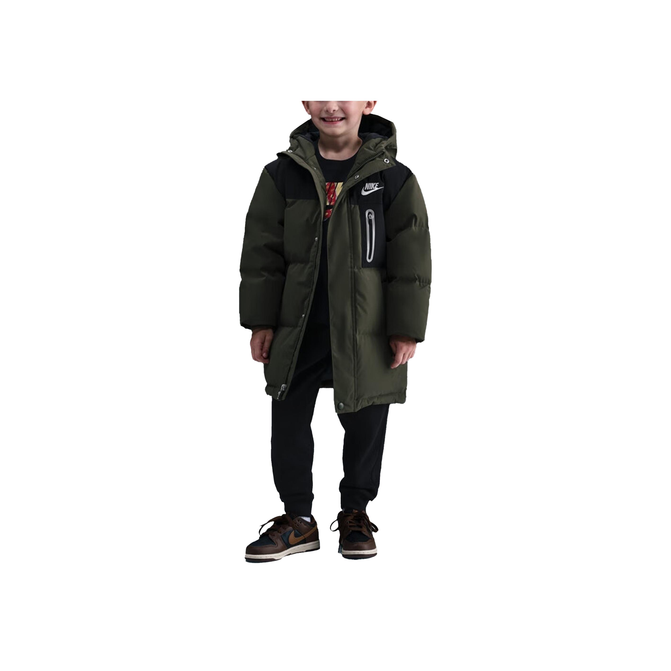 Nike Down Jacket Duck Down Warm Hooded Zipper Kids outerwear IO6080-325 XL