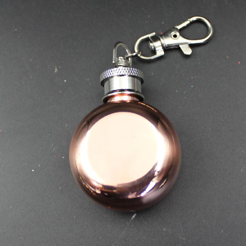 1oz Mini Portable Round Hip Flasks Flagon Jar Wine Whisky Pot Drinkware Key Ring Keychain Drinkware