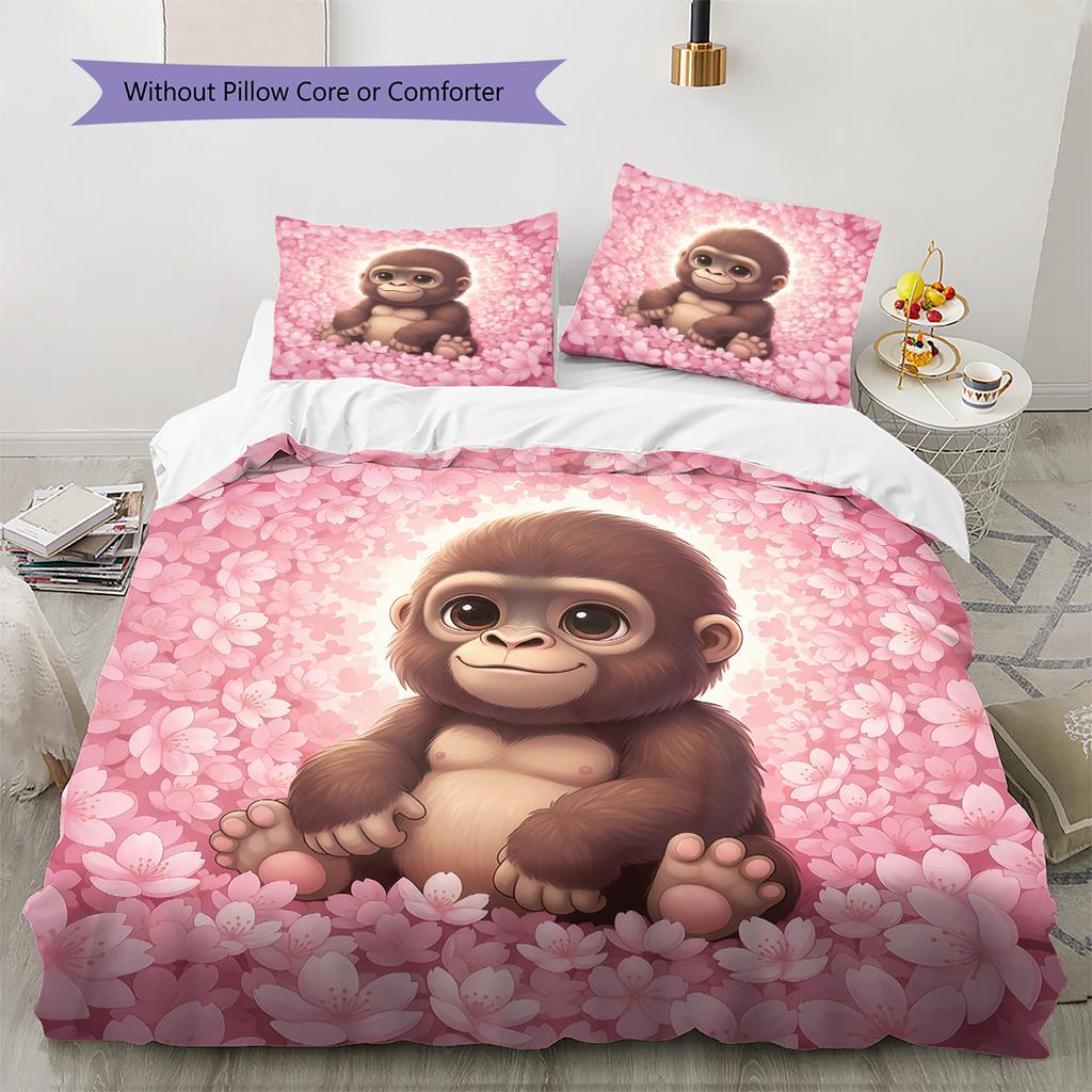 Set Copripiumino Trapuntato con Fantasia Cartone Animato Federa Decorazione per la Casa Regalo di Compleanno (1 * copripiumino + 2 * federa, senza nucleo)