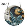 Colorful Glass Suncatcher 2D Acrylic Star Moon Lantern Suncatcher, Crescent Window Hanging Ornament Decoration for Home, Patio, Garden, Ramadan Decor,