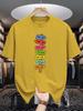 Unisex Crew Neck Tee Colorful Direction Sign Text Graphic Print Soft Cotton Loose Breathable Short Sleeve Summer Casual Street Tops