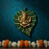 RecraftJoy Leaf Ganesh Metal Wall Hanging for Main Door & Entrance | Small Ganesha Idol Wall Hanging for Living