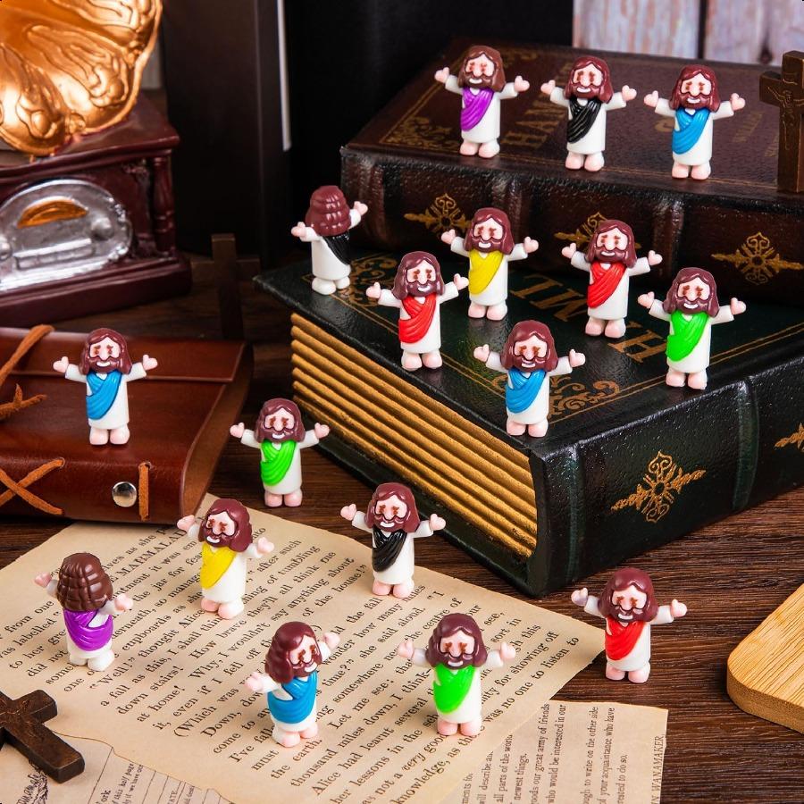 

60Pcs Mini Jesus Figurines Small Little Jesus Toys Tiny Jesus Figures Original Design Miniature Jesus for Hide Christmas Thanks United States