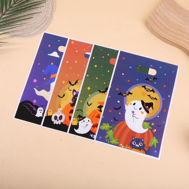 10/30/40/50/100Pcs Halloween Candy Bags Pumpkin Ghost Cookies Gift Packing Bags Trick Or Treat Bags Halloween Decorations