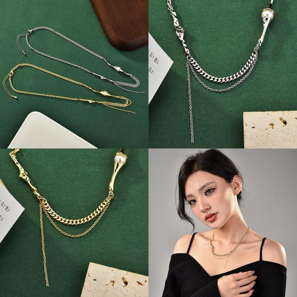 Stilvolle Quasten-Perlenkette mit einzigartigem Lagen-Design und hochwertigen Perlen-Einlagen für Damen