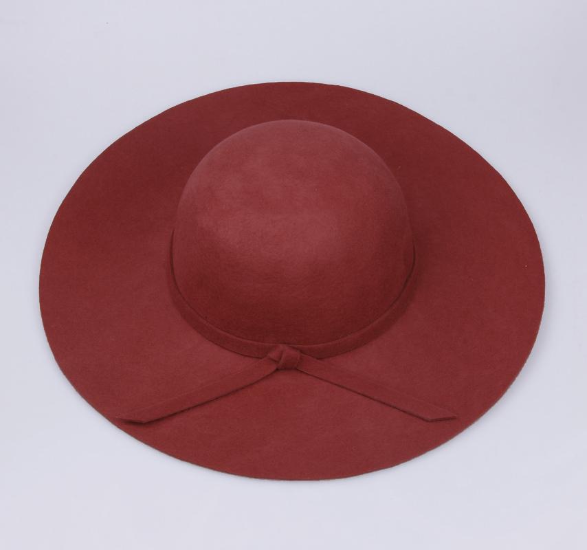 2017 Neue Hüte für Damen Vintage Wollfilz Knautschbar Breitkrempig Glockenhut Schlapphut Top-Kappen