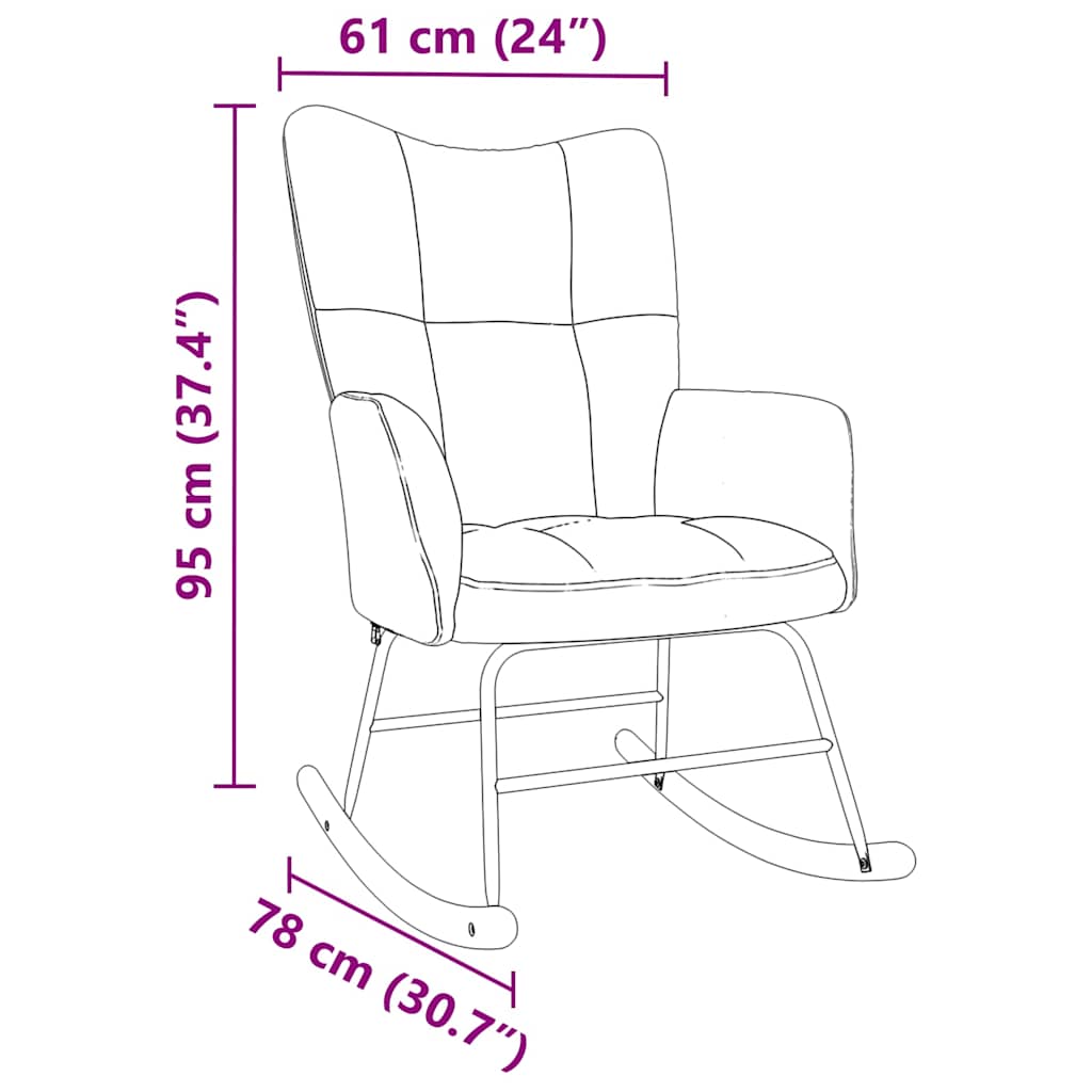 Rocking Chair Cloud Grey Fabric
