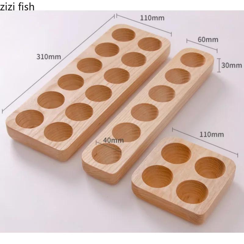 Solid Wood Egg Tray Egg Storage Box Display Rack Storage Tray Kitchen Organizer Dessert Plate Snack Bowl Dim Sum Dish Egg Rack