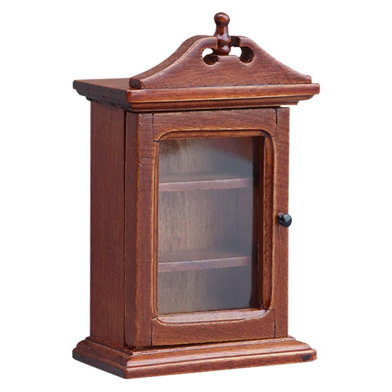 1/12 Dollhouse Single-Door Wall Rack Storage Cabinet Model Dollhouse Furniture Decoration Toys Dolls House Accessories