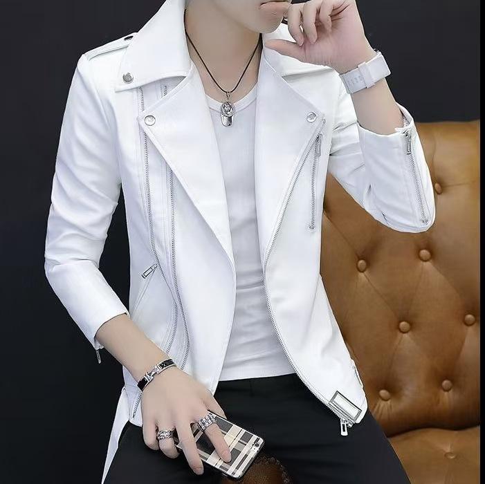 Spring and Autumn Retro Brown Leather Jacket Men's American High Street Trend Premium Sense Loose Lapel Handsome Motorcycle Jacket