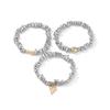 Sweet And Cool Wind Love Heart Pendant Bracelet, Irregular Design Ccb Beaded Elastic Bracelet.