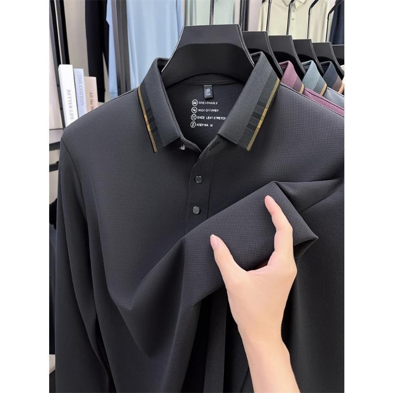 New Spring Autumn Men's Casual Versatile High-End Long Sleeve T-Shirt Comfortable Bottoming Shirt