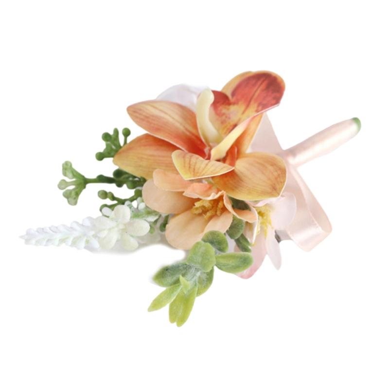 Artificial Silk Flower With Pin Clip Realistic Flower Decoration Set For Elegant Wedding Corsage And Wrist Flower