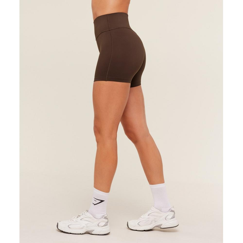 Gymshark Flow Bodyfit Short Archive Brown B5b5h Nby8