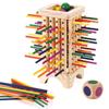 Dice Montessori Ball Dropping Game 42/16 Colourful Sticks Wooden Stick Tower Toy Set  Preschoolers
